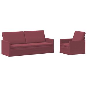 vidaXL Set sofe 2 pcs Vinska crvena Tkanina