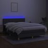 vidaXL Krevet box spring s madracem LED tamnosivi 140x200 cm tkanina