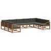 vidaXL Set vanjskih sofa s jastukom 9 pcs Prirodna i antracit