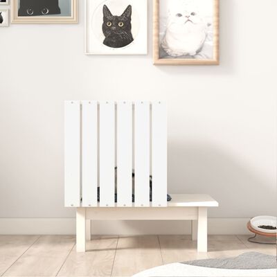 vidaXL Kućica za mačke bijela 60 x 36 x 60 cm od masivne borovine