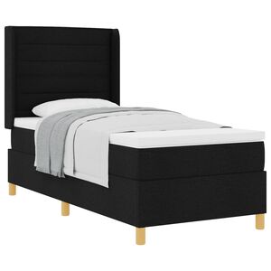 vidaXL Krevet s opruga kutije s madracem Crna 80 x 200 cm tkanina