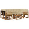 vidaXL Set vanjskih sofa s jastukom 7 pcs Prirodna i bež