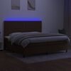vidaXL Krevet box spring s madracem LED tamnosmeđi 200x200 cm tkanina