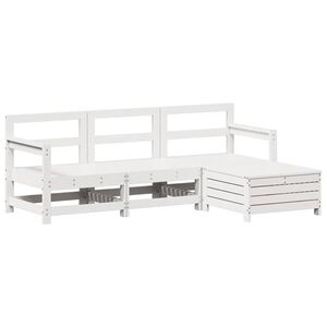 vidaXL 4-dijelni set vrtnih sofa od masivne borovine bijeli