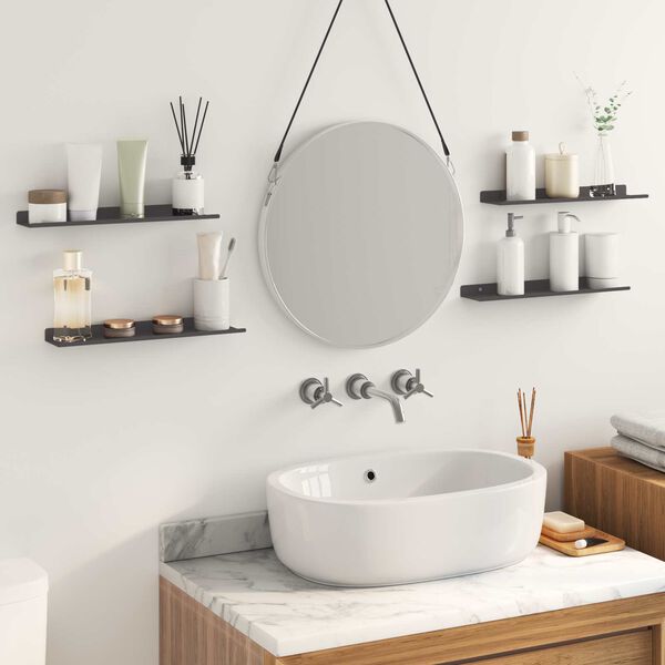 vidaXL Lebdeća polica Zidne 4 pcs Crna 40 x 9 x 2,5 cm Čelik