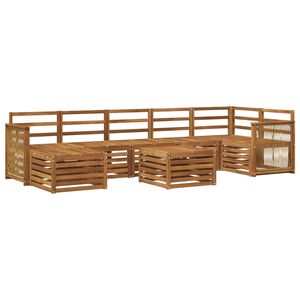 vidaXL Set vanjskih sofa 7 pcs Prirodna Čvrsto drvo akacije