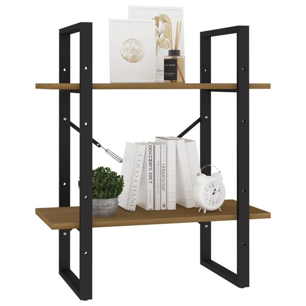 vidaXL Ormarić za knjige s 2 razine boja meda 60x30x70 cm od borovine