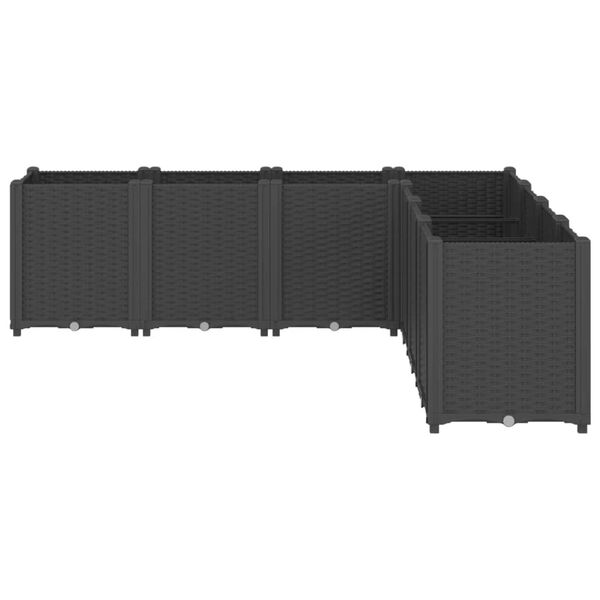 vidaXL Vrtna sadilica crna 160 x 160 x 53 cm PP