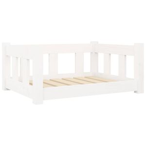 vidaXL Krevet za pse bijeli 65,5 x 50,5 x 28 cm od masivne borovine