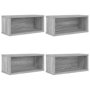vidaXL Stalak za CD-ove 4 kom. Siva Sonoma 40 x 17 x 17 cm