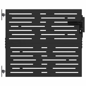 vidaXL Vrtna vrata 85 x 100 cm Crna Može se zaključati