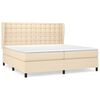 vidaXL Krevet s oprugama i madracem krem 200 x 200 cm od tkanine