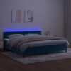 vidaXL Krevet box spring s madracem LED tamnoplavi 200x200 cm bar&scaron;un