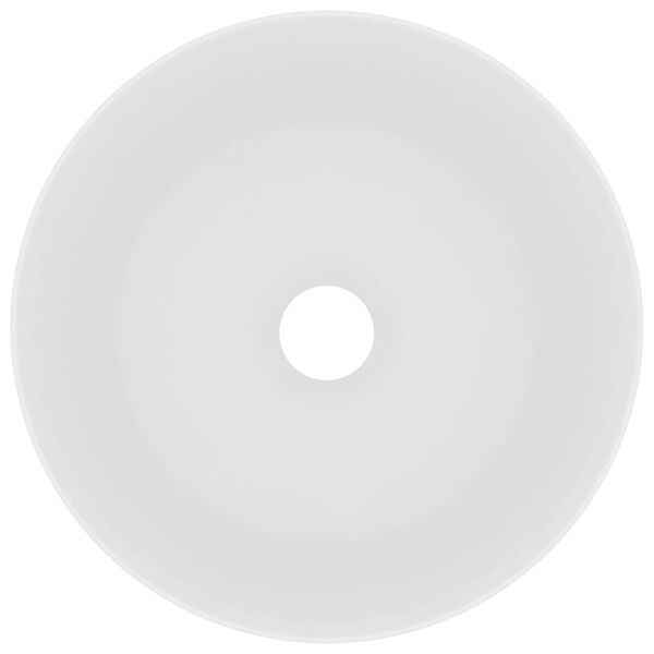 vidaXL Luksuzni okrugli umivaonik mat bijeli 40 x 15 cm keramički
