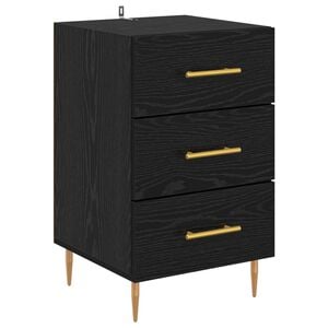 vidaXL Noćni ormar Crni hrast 40 x 40 x 66 cm Konstruirano drvo