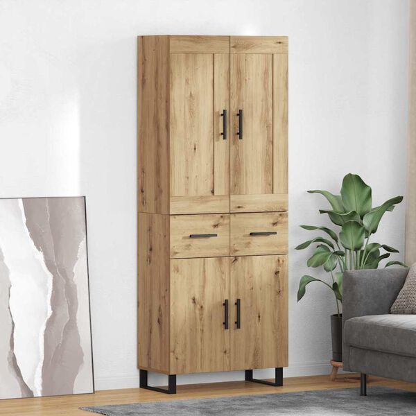 vidaXL Highboard Umjetnički hrast 69,5 x 34 x 180 cm Konstruirano drvo