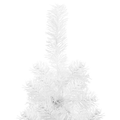 vidaXL Tanka umjetna polovica božićnog drvca sa stalkom bijela 240 cm