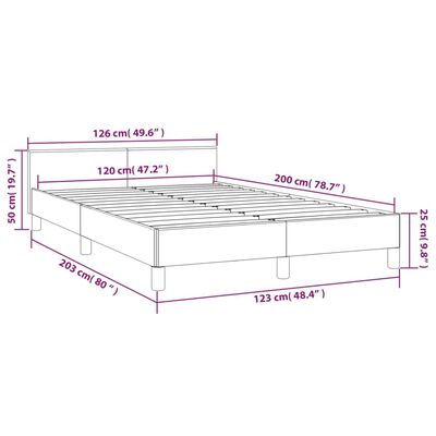 vidaXL Okvir za krevet s uzglavljem crni 120 x 200 cm baršunasti