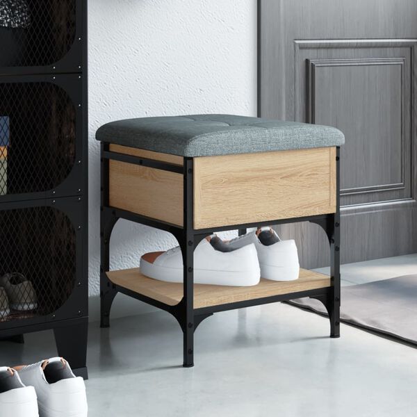 vidaXL Klupa za cipele boja hrasta 42x42x45 cm konstruirano drvo