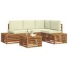 vidaXL Set vanjskih sofa s jastukom 5 Komad Prirodna i krem