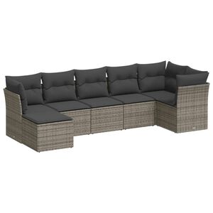 vidaXL 7-dijelni set vrtnih sofa sivi od poliratana