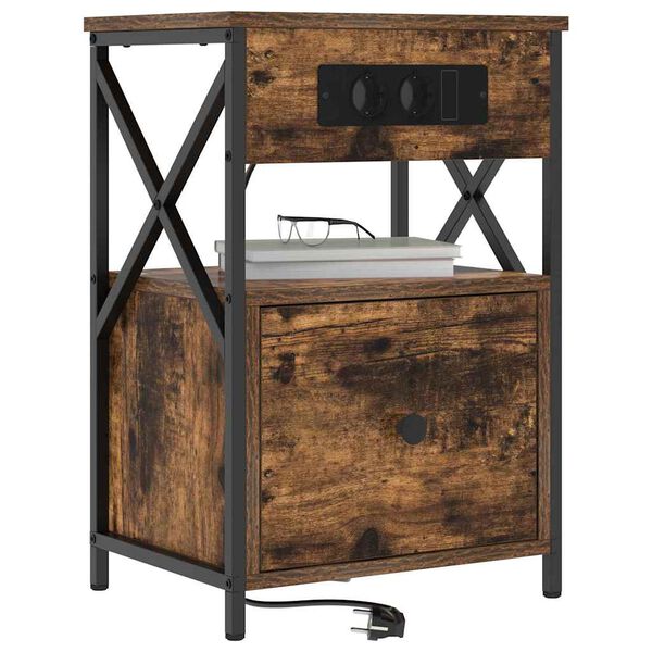 vidaXL Noćni ormar Dimljeni hrast 40 x 31 x 60 cm Konstruirano drvo