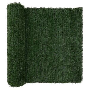 vidaXL Umjetna ograda Tamnozelena 1,5 x 4 m PVC i čelik
