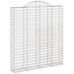 vidaXL Gabionska ko&scaron;ara s lukom 200x30x220/240 cm pocinčano željezo