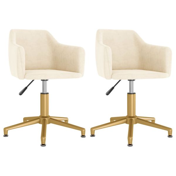 vidaXL Okretne blagovaonske stolice 2 kom krem bar&scaron;unaste