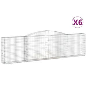 vidaXL Lučne gabionske ko&scaron;are 6 kom 400x30x100/120cm pocinčano željezo