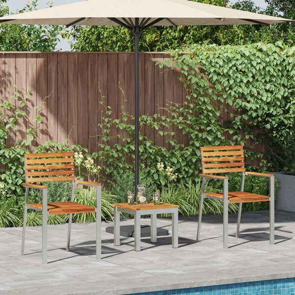 vidaXL Setzablagovanjeuvrtu 3 pcs Smeđa ČvrstoTeakovino