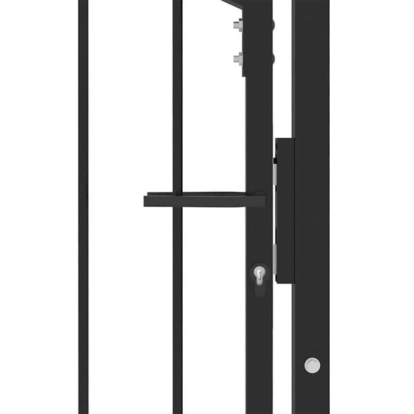 vidaXL Vrata ograde s bodljama s zaključavanjem Crna 100 x 150 cm