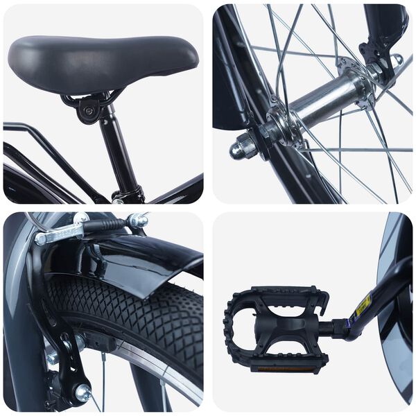 vidaXL Dječji Bicikl 18 Inča za djecu od 5 do 7 godina Crna