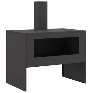vidaXL Kamin Crna 80 x 50 x 96 cm Čelična vrata