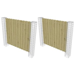 vidaXL Stup za ogradu 2 kom. 20 x 20 x 190 cm Metal Srebrno