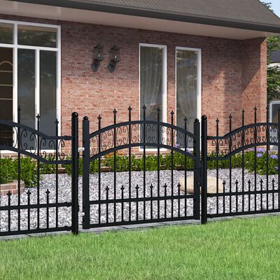 vidaXL Vrata za ogradu sa šiljcima crna 103x120 cm čelična
