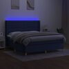 vidaXL Krevet box spring s madracem LED plavi 180x200 cm od tkanine