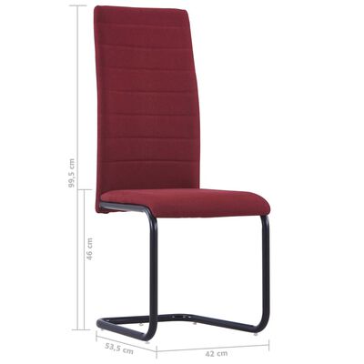 vidaXL Konzolne blagovaonske stolice od tkanine 2 kom boja vina