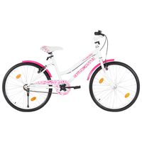 vidaXL Dječji bicikl 24 inča ružičasto-bijeli