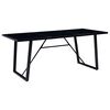 vidaXL Blagovaonski stol crni 180 x 90 x 75 cm od kaljenog stakla