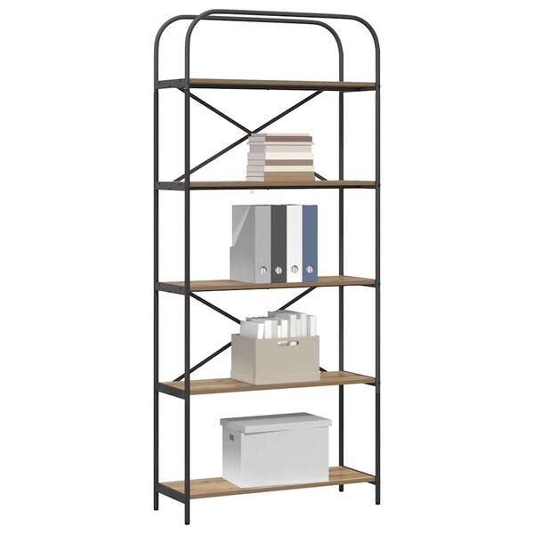 vidaXL Polica Umjetnički hrast 80 x 30 x 183 cm Konstruirano drvo