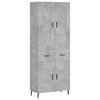 vidaXL Visoka komoda siva betona 69,5x34x180 cm od konstruiranog drva