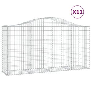 vidaXL Lučne gabionske ko&scaron;are 11kom 200x50x100/120cm pocinčano željezo