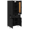 vidaXL Highboard s ladicama 2 pcs Crni hrast Konstruirano drvo
