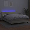 vidaXL Krevet box spring s madracem LED krem 140x200cm od umjetne kože