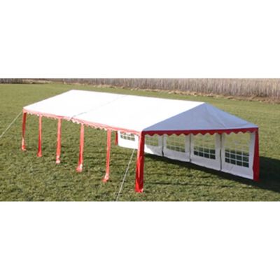Pokrivač šatora za zabave i bočni paneli 10 x 5 m Crveni i bijeli