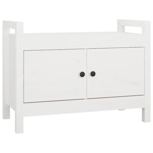 vidaXL Klupa za hodnik bijela 80 x 40 x 60 cm od masivne borovine