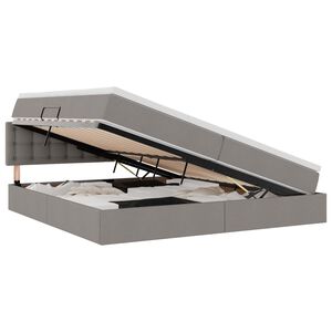 vidaXL Krevet s prostorom za pohranu s LED-om Sivo-smeđa 200 x 200 cm