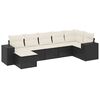 vidaXL 7-dijelni set vrtnih sofa od poliratana s jastucima crni