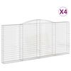 vidaXL Lučne gabionske ko&scaron;are 4 kom 400x30x180/200cm pocinčano željezo